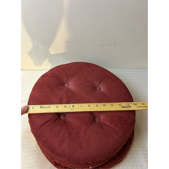 Stool cushion covers 3 pieces burgundy 14” diameter USA - Picture 5 of 5